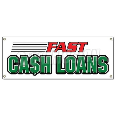 Signmission FAST CASH LOANS BANNER SIGN pawn shop signs loan quick payday advance credit B-Fast Cash Loans